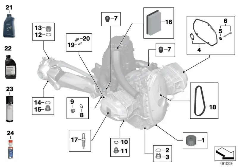 BMW Luftfiltereinsatz K21 K22 K23 K25 K26 K27 K32 K33 13717706414
