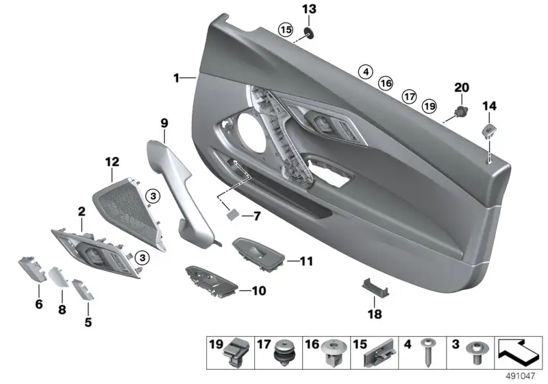 BMW Lautsprecherblende rechts G29 M40i 51412634804 - Bildposition