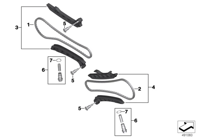 BMW Satz Kettenspanner rechts K50 K51 K52 K53 K54 11319444423
