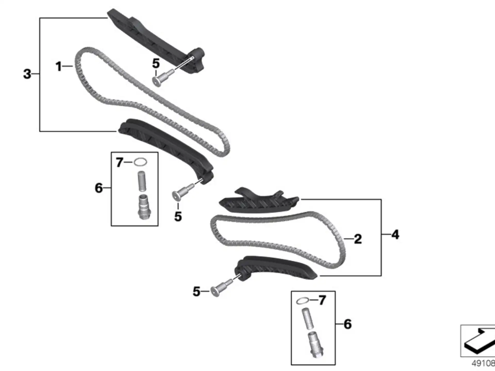 BMW Satz Kettenspanner rechts K50 K51 K52 K53 K54 11319444423