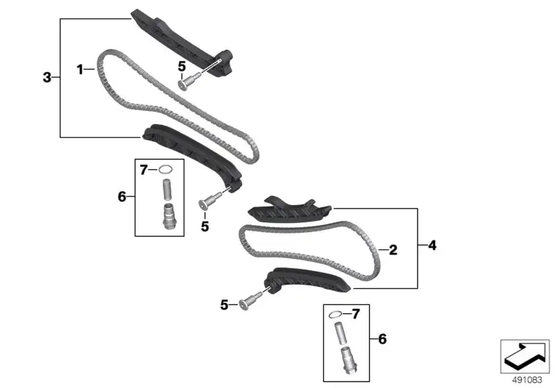 BMW Steuerkette links 11318395493 - Bildposition 01