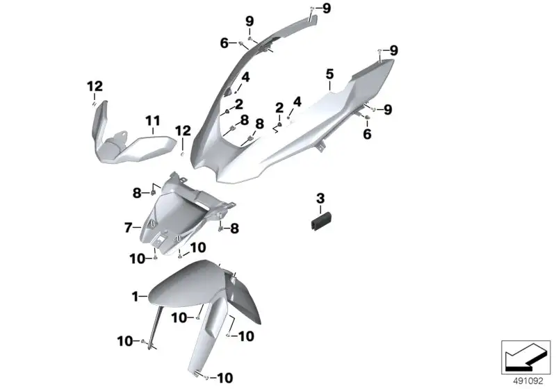 BMW Vorderradabdeckung oben K50 46618560646