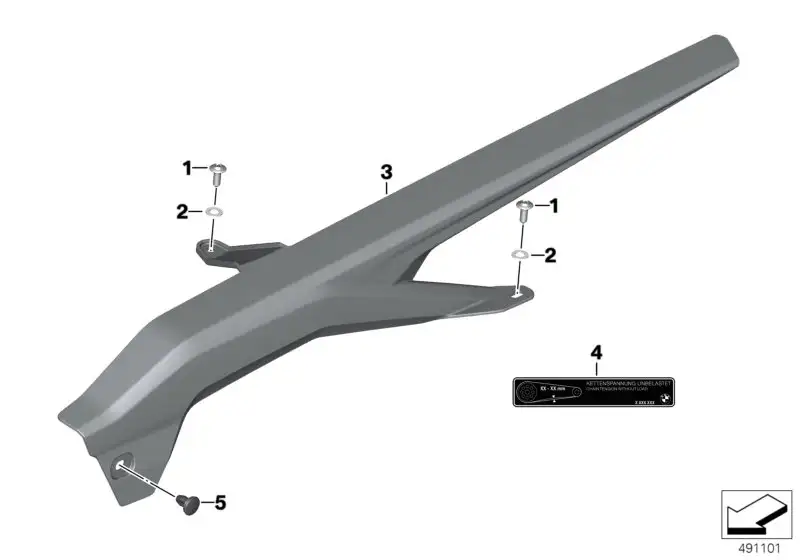 BMW Hinweisschild Kettenspannung K72 K75 K80 K81 K82 71227715481