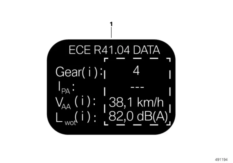 BMW Hinweisschild Geräuschvorschrift K50 71229898446