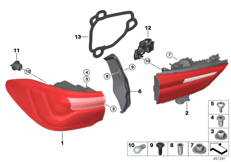 BMW Heckleuchte Heckklappe links F39 63217420747