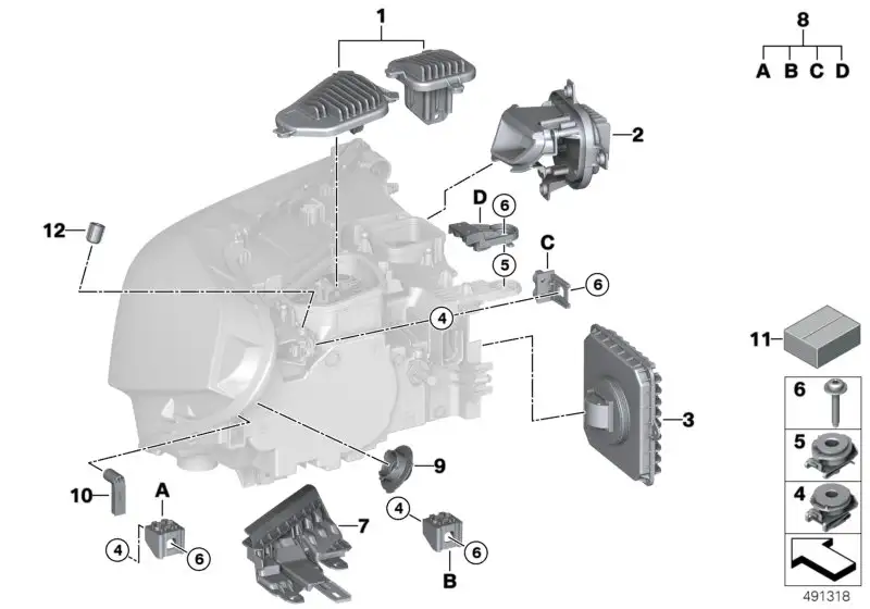 BMW LED Modul Tagfahrlicht rechts F39 63117489238