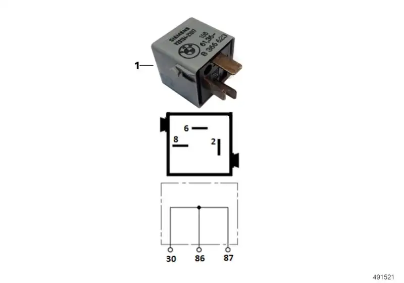 BMW Verbindungsstecker lichtgrau R21 R22 R28 61368366623