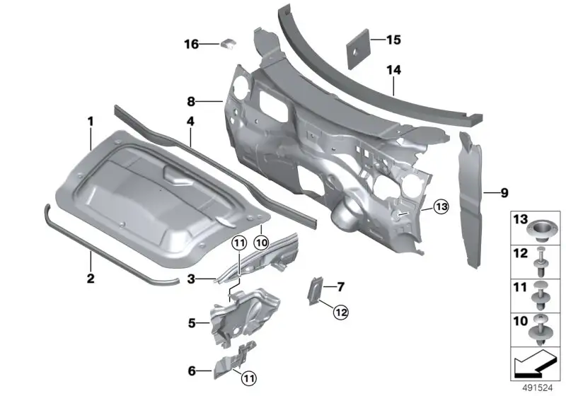BMW Schallisolierung Seitenwand rechts R60 R61 51489806948