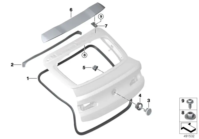 BMW Abdichtung Heckklappe 51767498729 - Bildposition 01