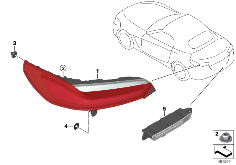 BMW Heckleuchte links G29 M40i 63217439017
