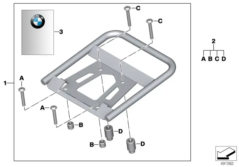 BMW Satz Aluminumtopcase Träger K72 K75 71607696292