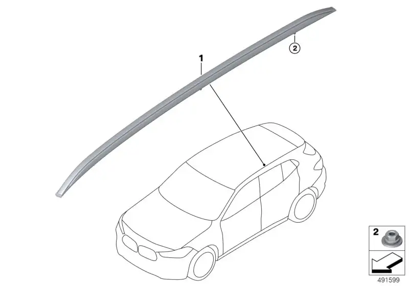 BMW Dachreling rechts F39 51137424712