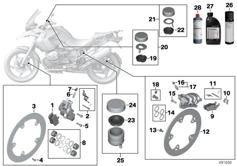 BMW Dichtungssatz Bremssattel K27 K30 K43 R21A R22 R28 3411772166