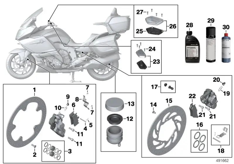 BMW Satz Bremsbeläge hinten K48 K61 34218534821 - K61, K48 / Bild