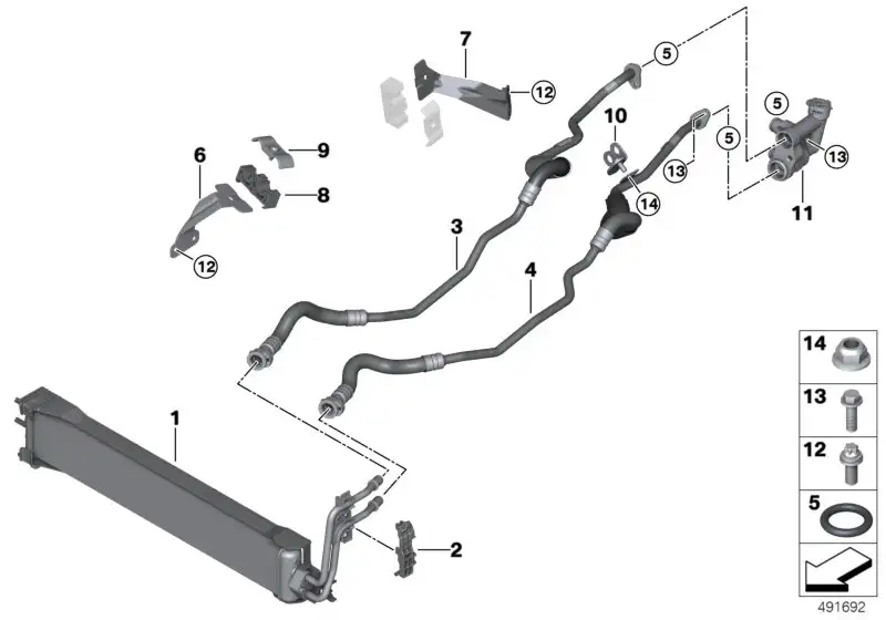 BMW Halter Getriebeölkühler F95 F96 G05 G06 G07 17119487041