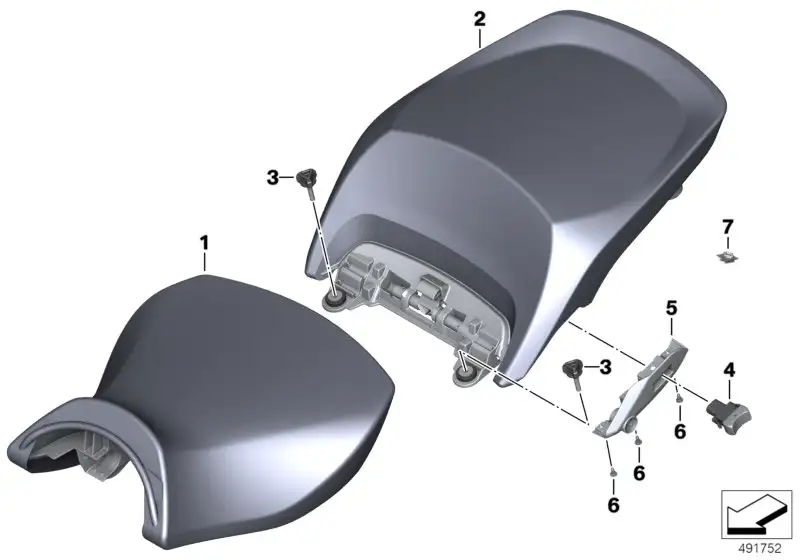 BMW Soziussitz schwarz beheizt 52538544790