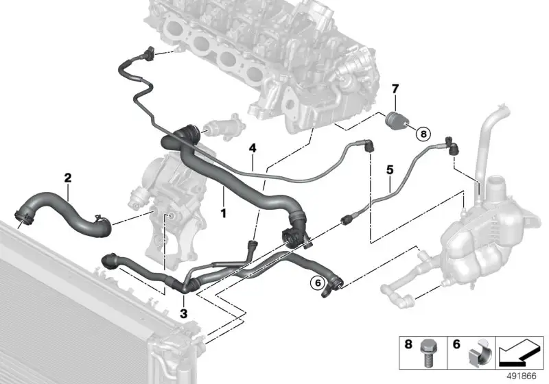 BMW Schlauch Kühler-Motor F39 F45 F46 F48 F54 F55 F56 F57 F60 171