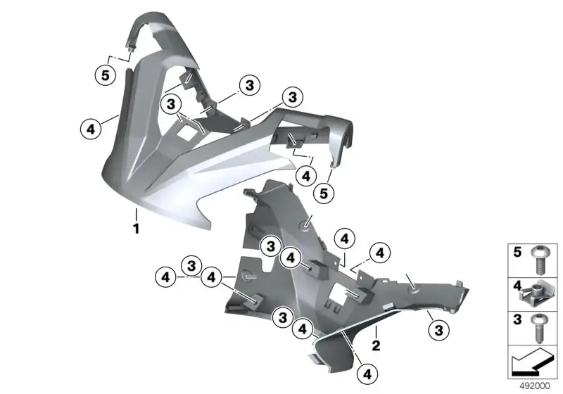 BMW Lenkerverkleidung oben K19 46638556378