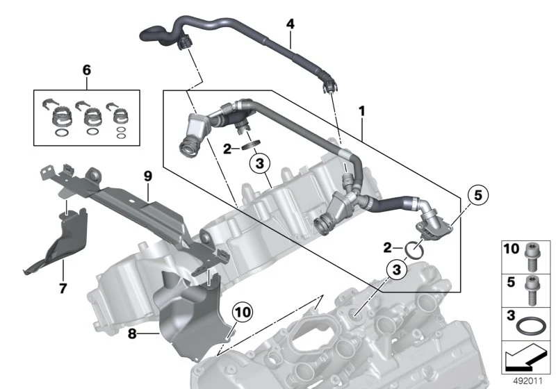 BMW Entlüftungsleitung F15 F16 11158647962