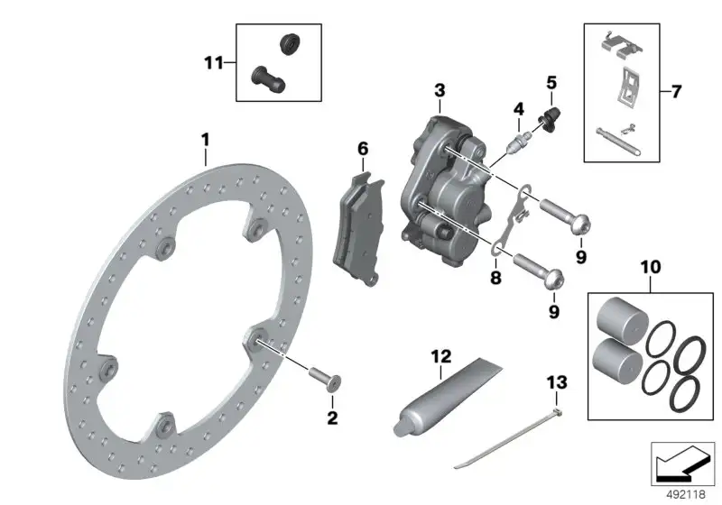 BMW Satz Bremsbeläge vorn K80 K81 K82 34218569412 - K80, K81, K82