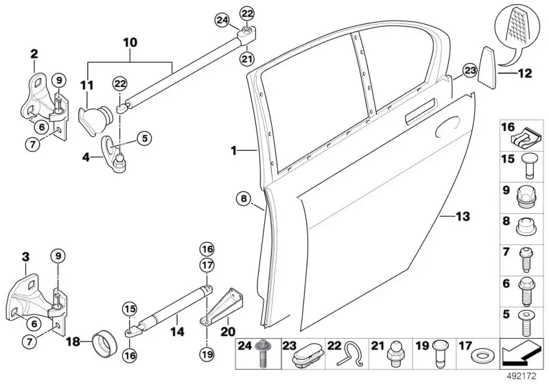 BMW Türbremse hinten rechts E66 51227063830 - Bildposition 10