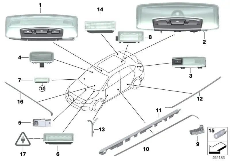BMW Lichtleiter Instrumententafel F39 F48 63317939311 - Bildposit