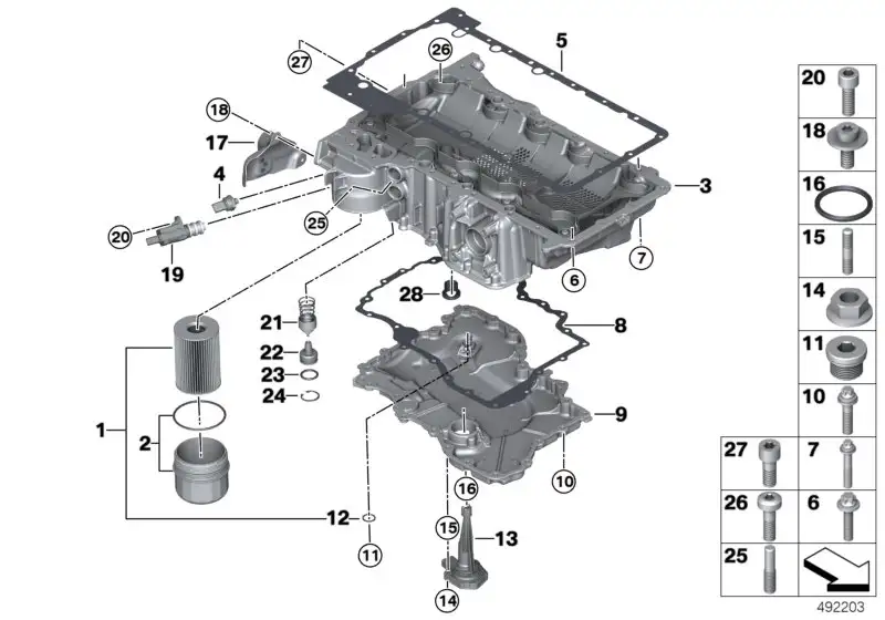 BMW Dichtung Ölwanne F90 F91 F92 F93 F95 F96 11137852273