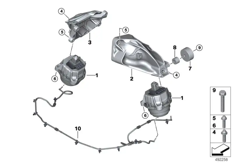 BMW Motortragbock links G20 G21 G28 G29 22116876205