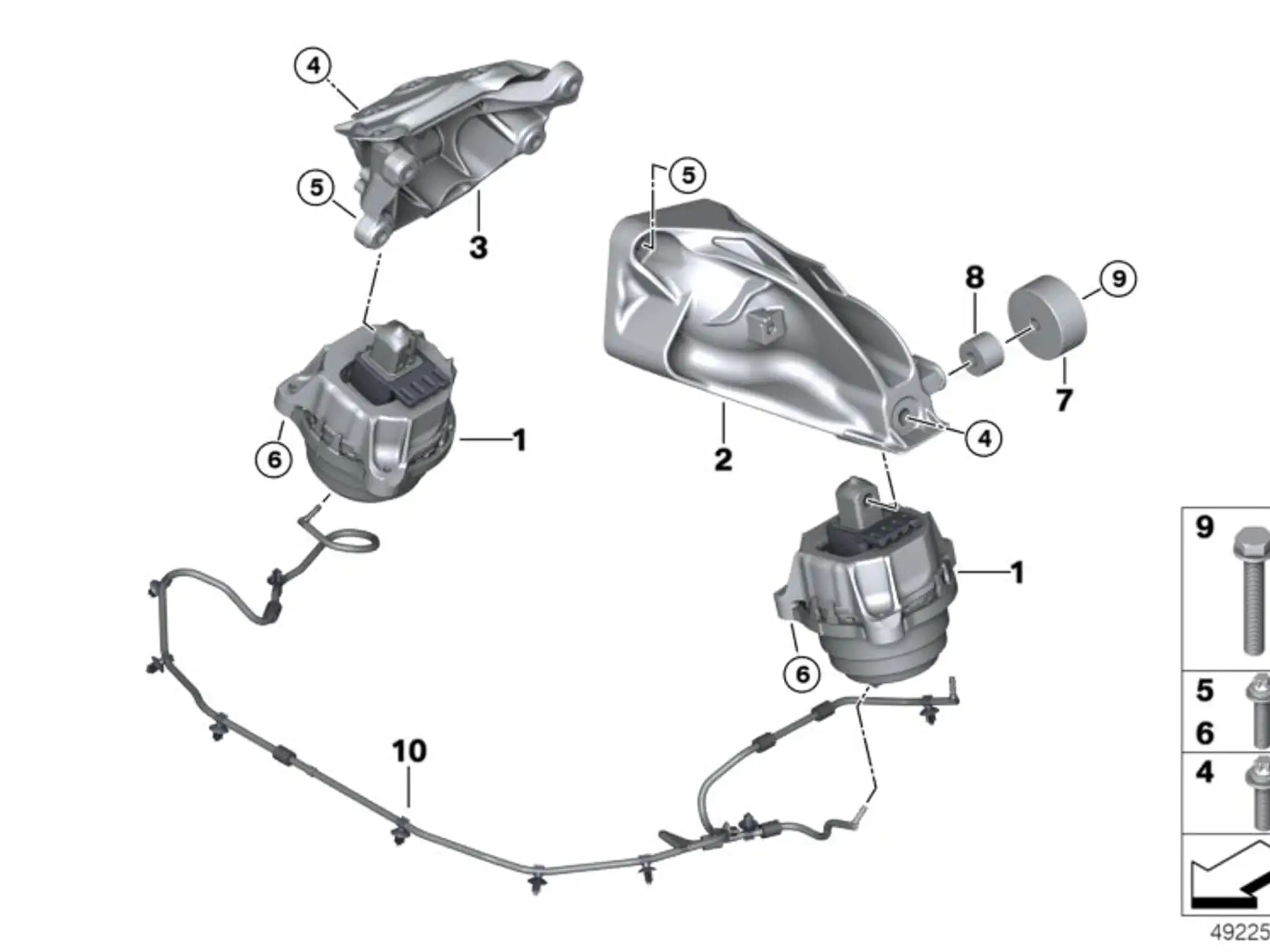 BMW Motorlager rechts G01 G02 G05 G06 G07 G11 G12 G20 G21 G30 G31 G32 22116860482