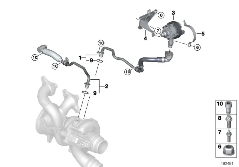 BMW Kühlmittelleitung Vorl.Abgasturbolader G01 G02 G05 G06 G07 G1