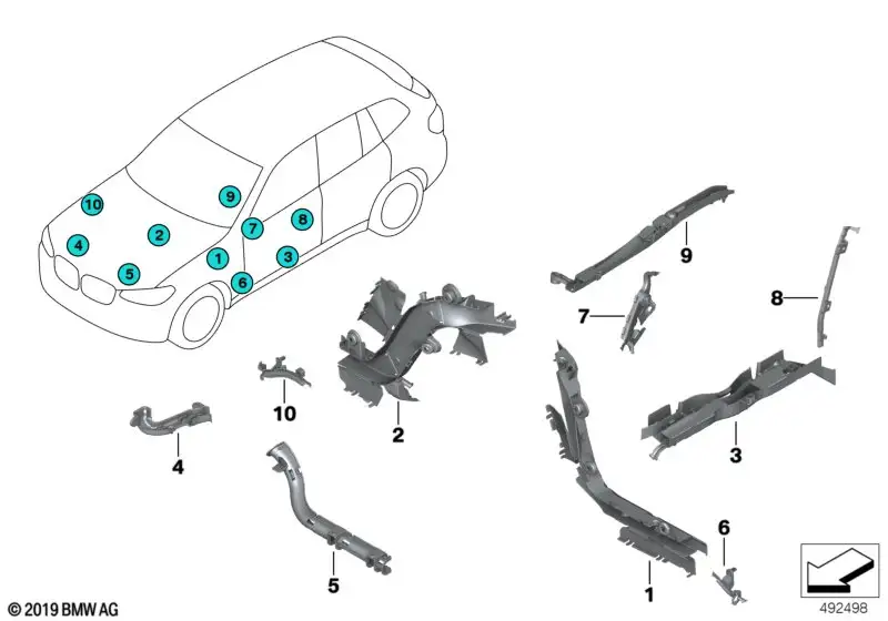 BMW Kabelschacht EPS Lenkgetriebe G01 G02 61136802115 - X3 G01, X