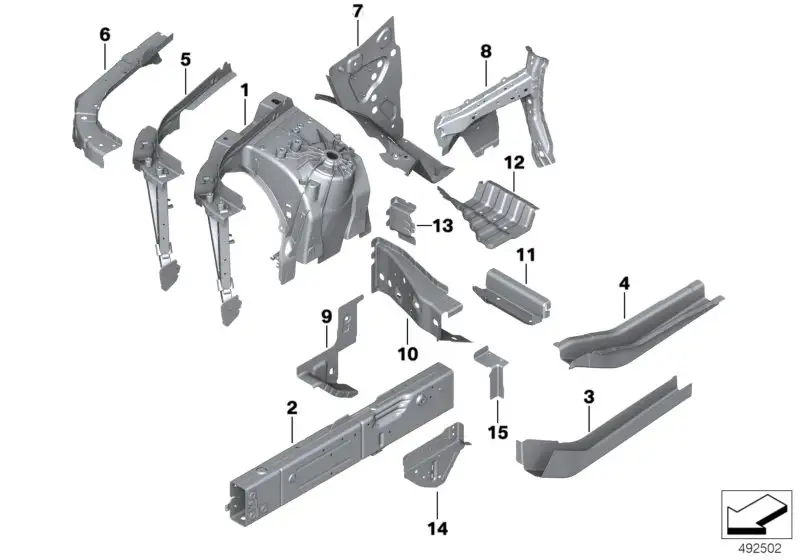 BMW Stützträger Radhaus aussen rechts F95 F96 G05 G06 G07 4100793
