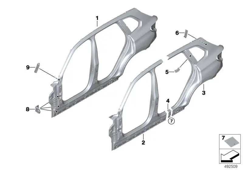 BMW A-Säule mit Einstieg rechts G07 41007955086