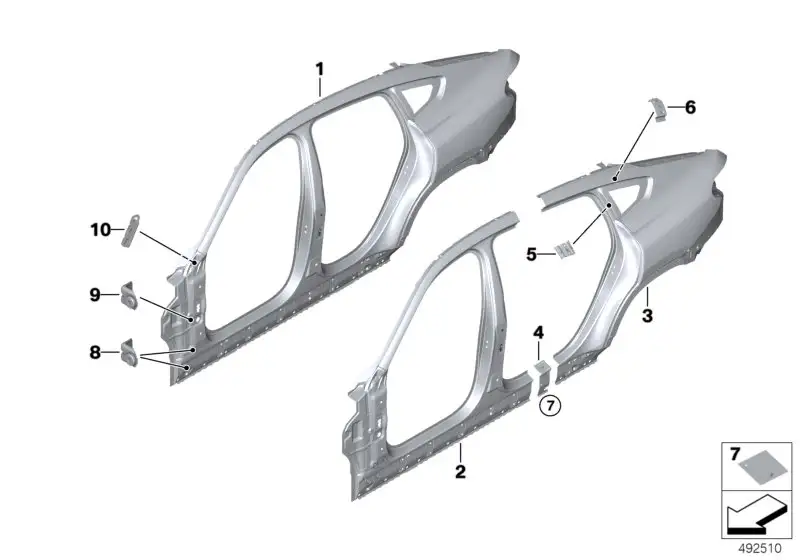 BMW Seitenrahmen aussen rechts F96 G06 41007954998