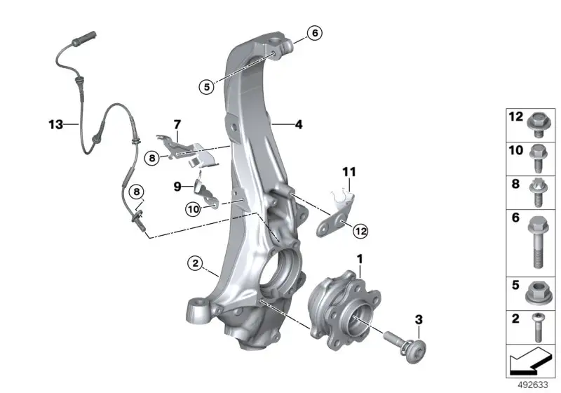 BMW Raddrehzahlsensor F95 F96 G05 G06 G07 34526895655
