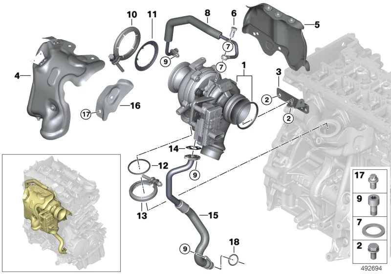 BMW O-Ring A40 F10 F11 F20 F21 F22 F23 F25 F26 F30 F31 F32 F33 F34 F36 F39 F44 F45 F46 F48 G01 G02 G05 G11 G12 G14 G15 G16 G30 G31 G32 K48 K61 K70 K71 K72 K73 K75 K80 K81 K82 K83 K84 F54 F55 F56 F57 F60 11127689563