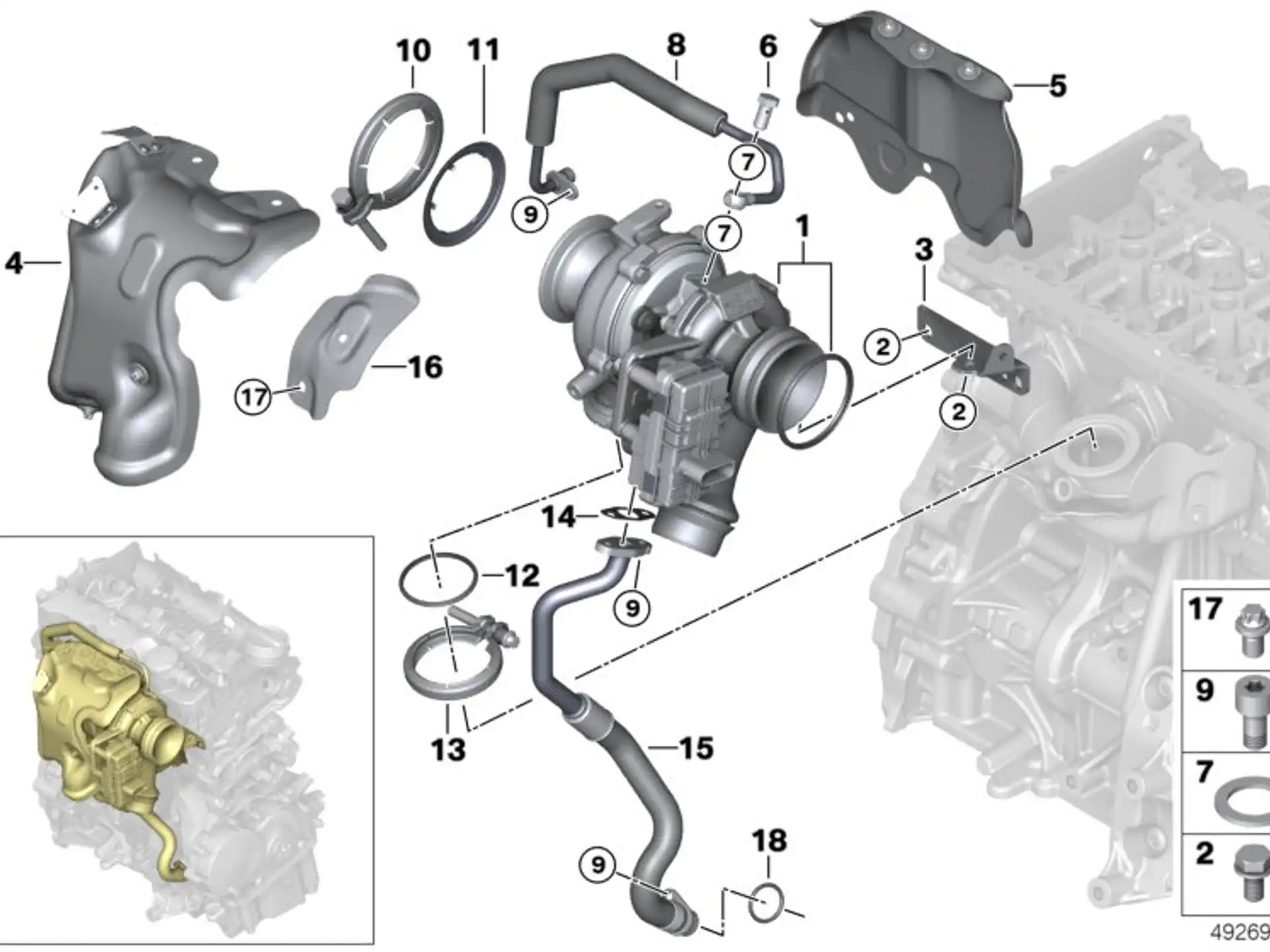 BMW O-Ring A40 F10 F11 F20 F21 F22 F23 F25 F26 F30 F31 F32 F33 F34 F36 F39 F44 F45 F46 F48 G01 G02 G05 G11 G12 G14 G15 G16 G30 G31 G32 K48 K61 K70 K71 K72 K73 K75 K80 K81 K82 K83 K84 F54 F55 F56 F57 F60 11127689563