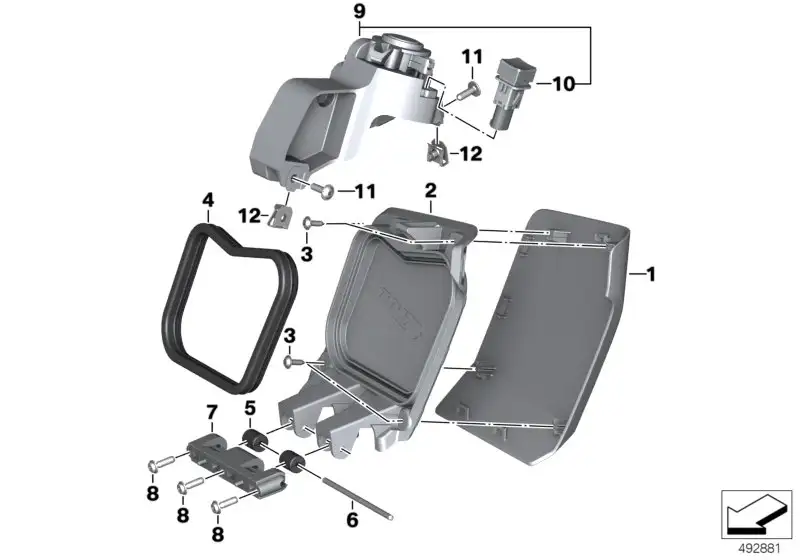 BMW Scharnier Staufachdeckel K09 46638566816