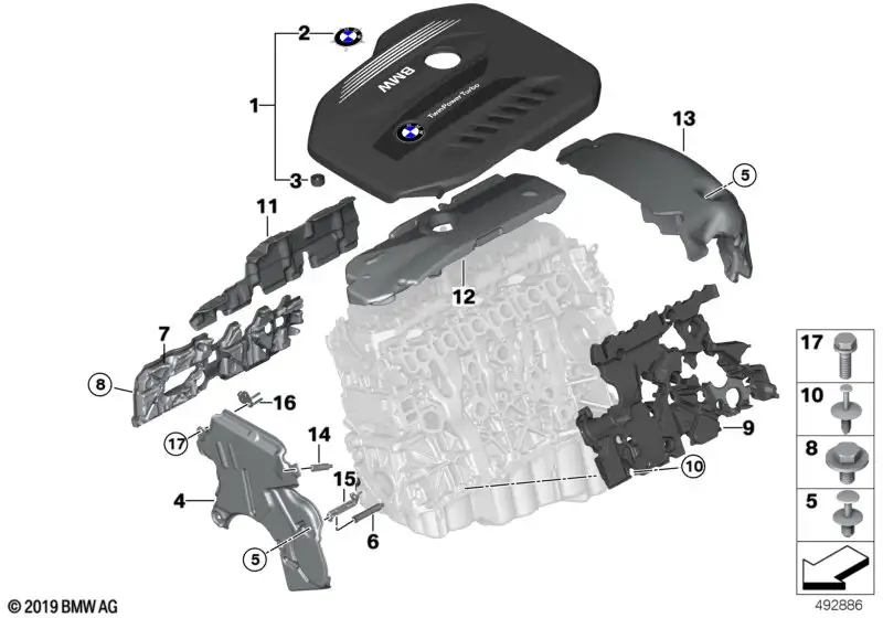 BMW Motorabdeckung 11148571306 - Bildposition 01