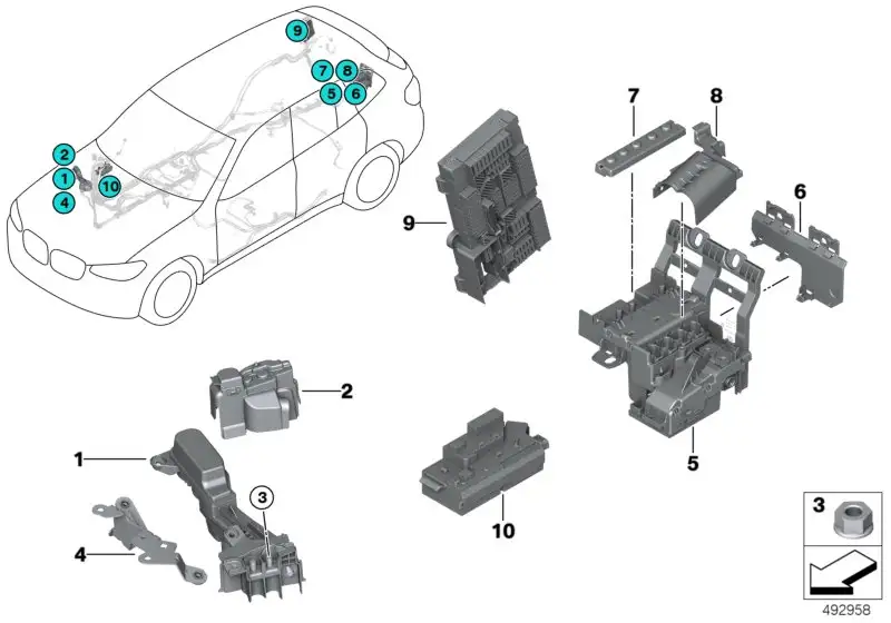 BMW Stromverteiler hinten F97 F98 G01 G02 61148736250 - Bildposit
