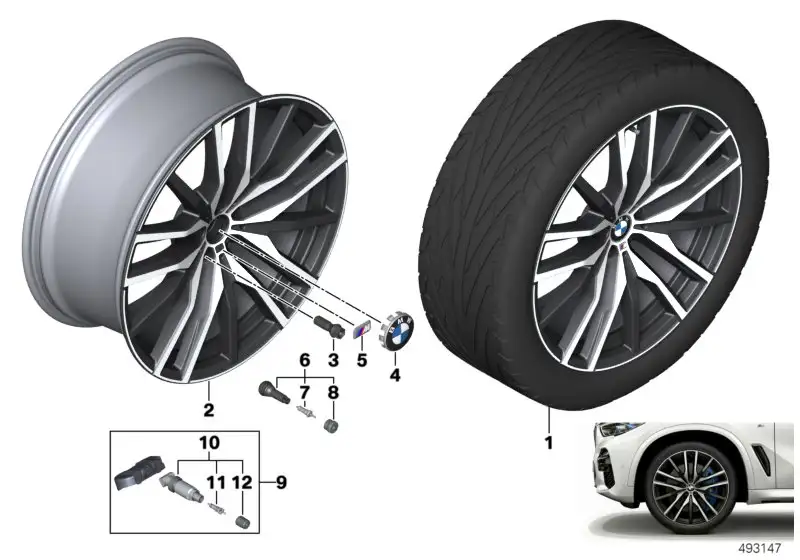 BMW Scheibenrad Leichtmetall jet black uni G05 G06 36119882611