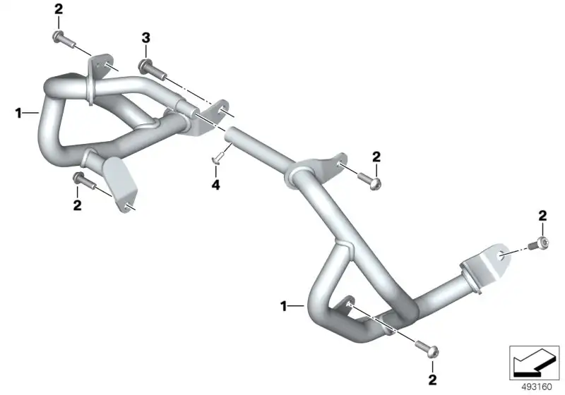 BMW Motorschutzbügel rechts K83 K84 77148356942