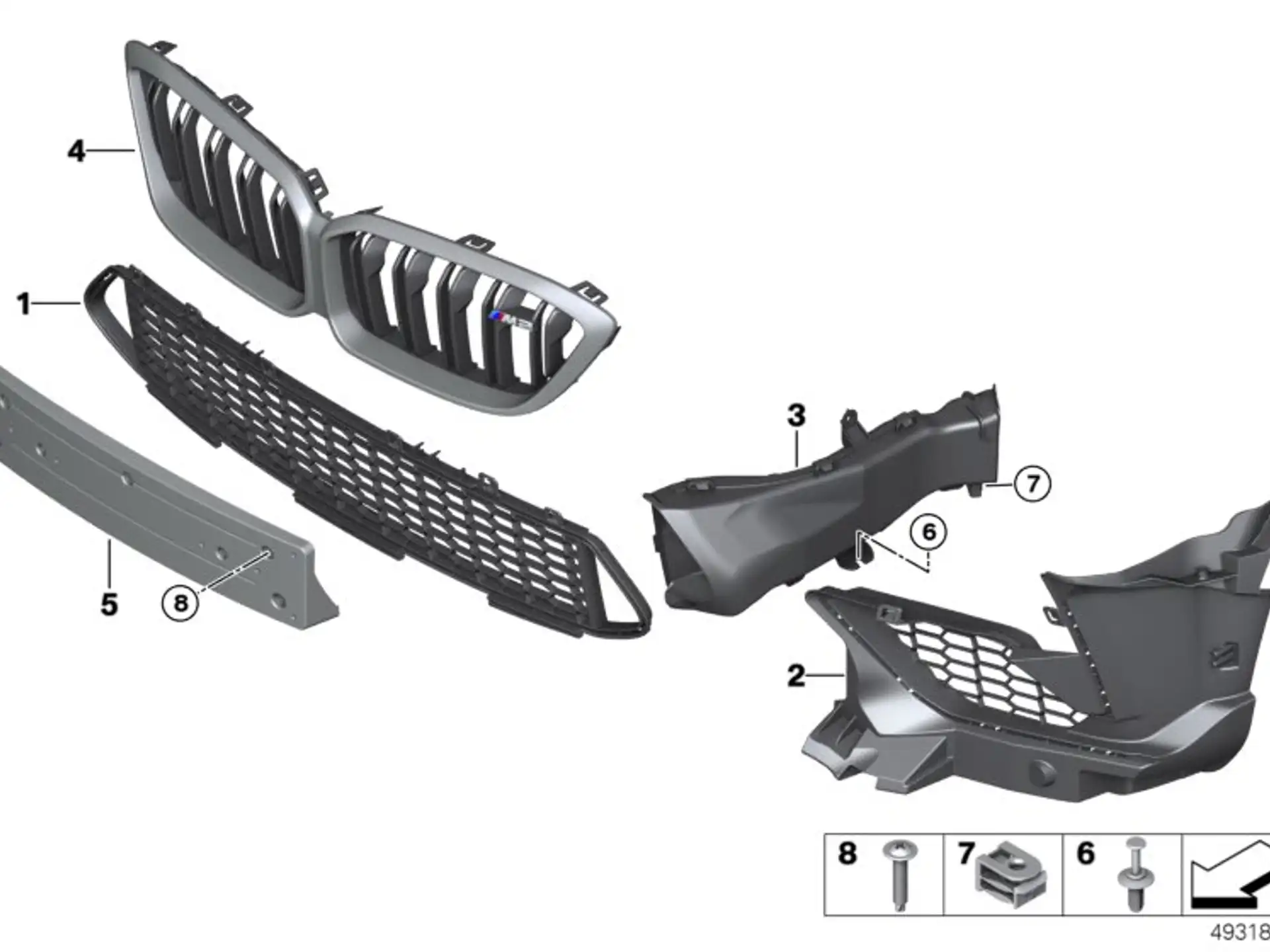 BMW Gitter Stossfänger vorn links F87N 51118073521