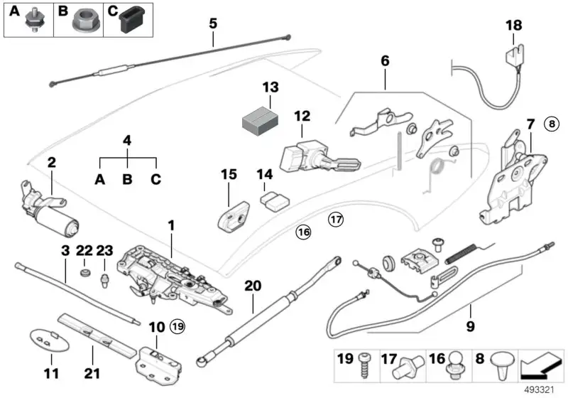 BMW Steuerelement links E64 54347161965