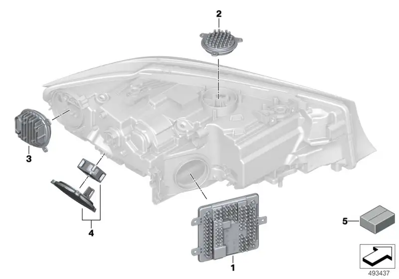 BMW LED Modul Blinker/ Tagfahrlicht links 63118496135 - Bildposit
