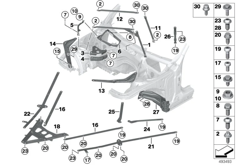BMW Torxschraube ISA M12x35-10.9 F21 F22 F23 F31 F32 F33 F34 F36 F80 F82 F83 F87 F87N G20 G21 33306861221