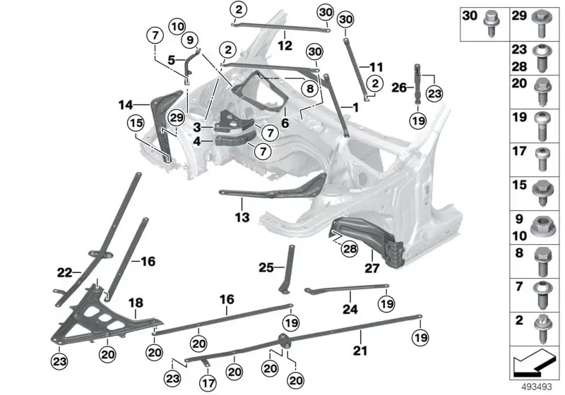 BMW Domstrebe links F20 F21 F22 F31 F32 F33 F36 51617377777