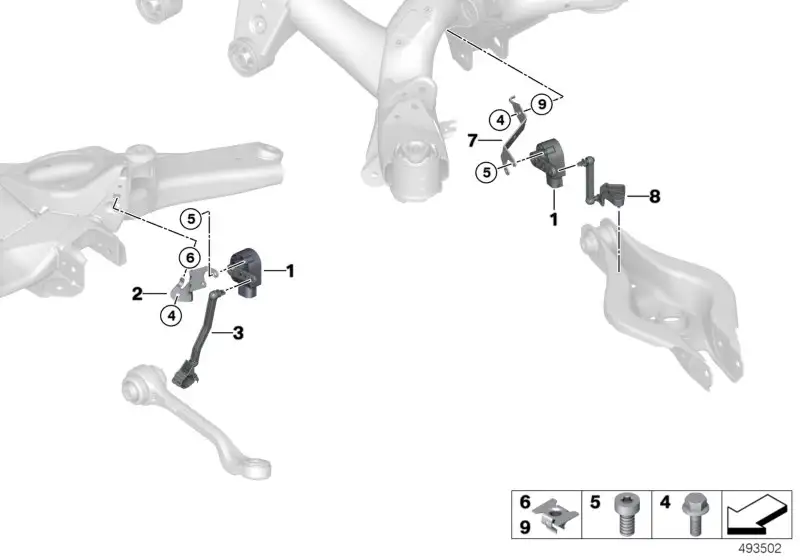 BMW Halter Höhenstandssensor hinten F20 F21 F22 F23 F30 F31 F32 F