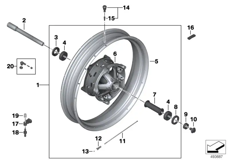 BMW Distanzbuchse aussen K08 K09 K50 K51 K52 36318552158 - Bildpo