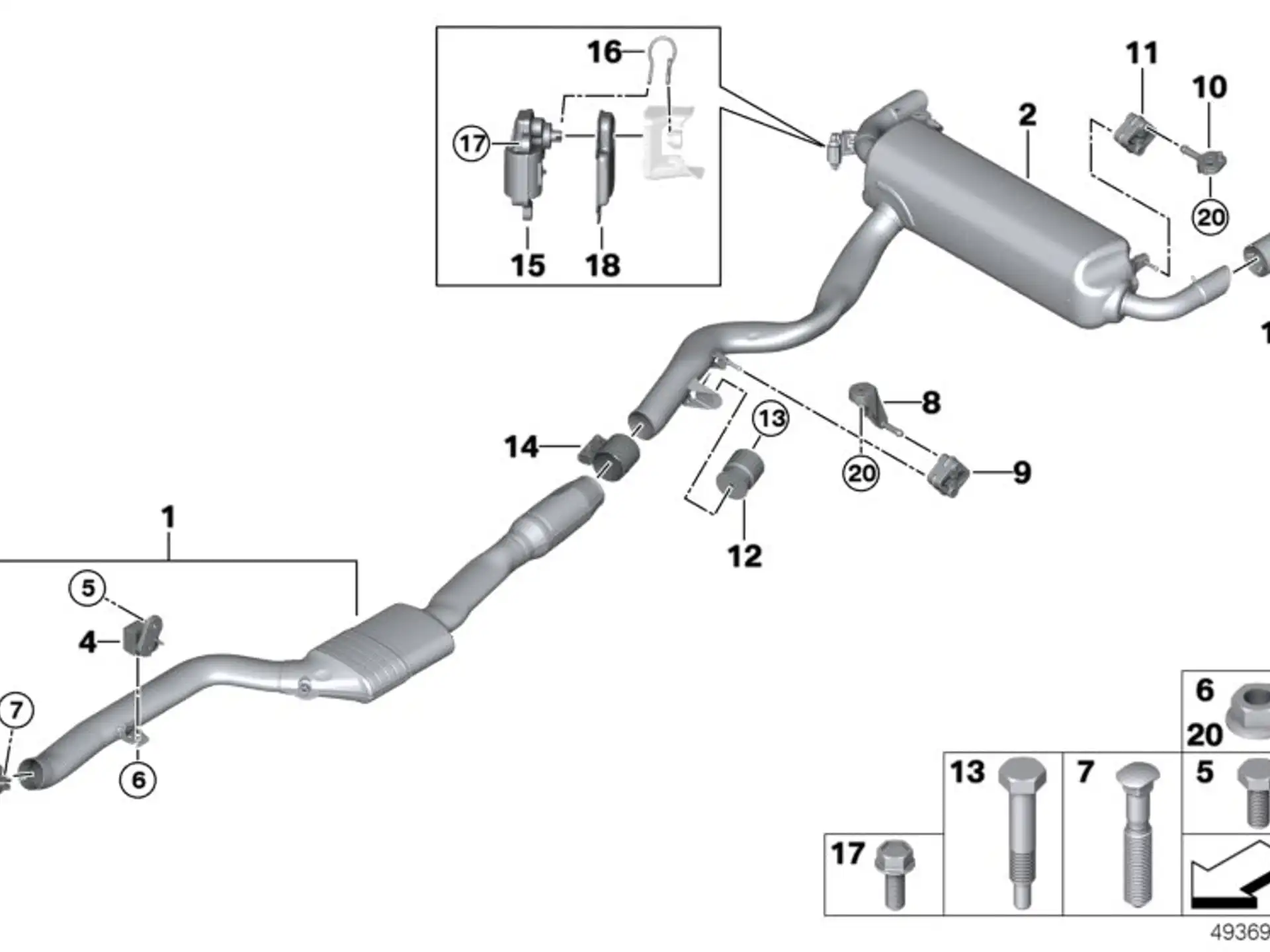BMW Stellantrieb Abgasklappe F90 F91 F92 F93 F95 F96 G05 G06 G07 G20 G21 G28 G29 M40i 18308686640